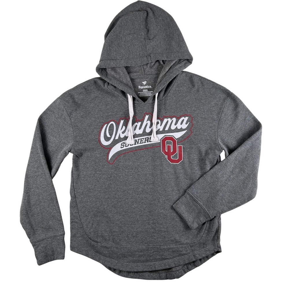 Oklahoma Sooners Hoodie Sweatshirt Womens Medium Gray NCAA Football Fanatics